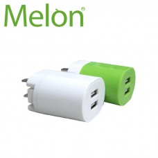 【MELON】摺疊收納 USB 充電器 轉接頭 雙孔USB插槽 CH040